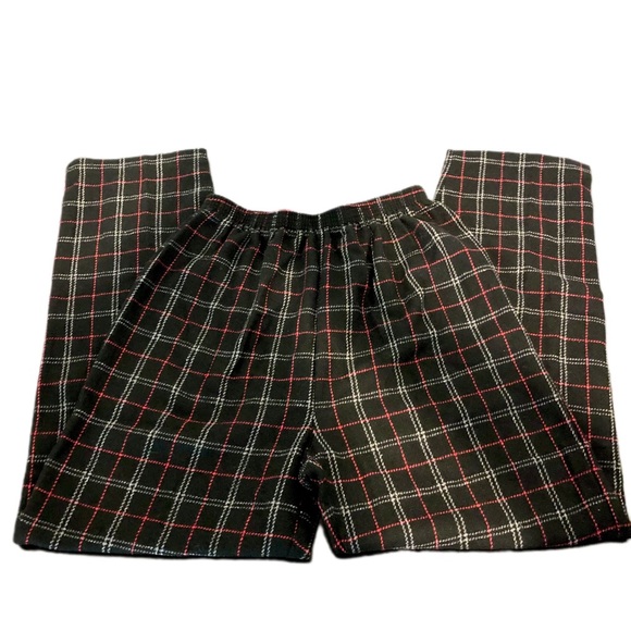 VINTAGE 90s Wool Blend Black Red Grey Plaid Academia Grandpa Pants Size 10/12 - Picture 9 of 10